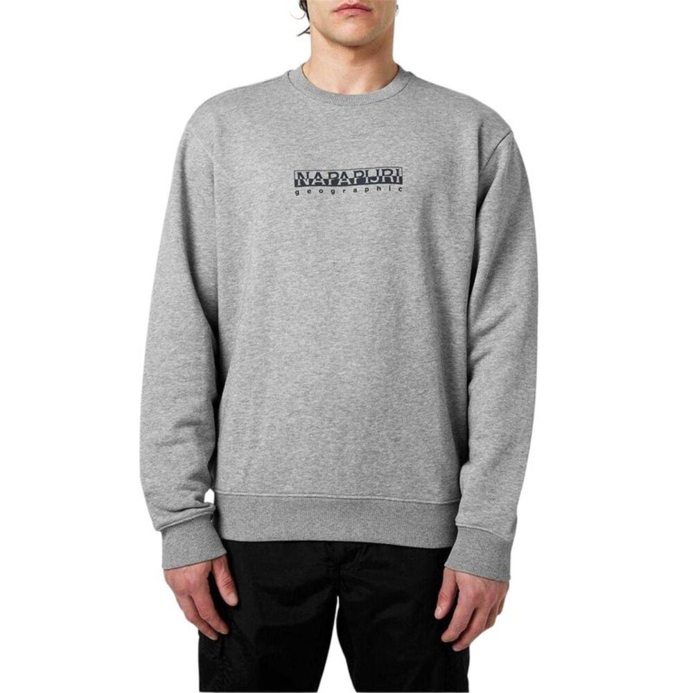 Napapijri Mens Logo Regular Sweatshirt / Gray